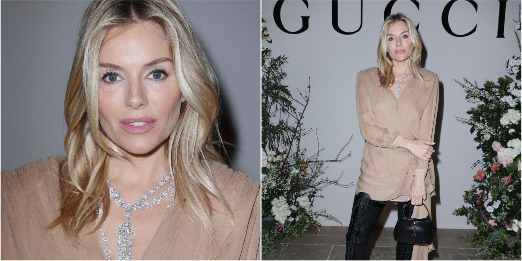 Sienna Miller u edgy boho kombinaciji na Gucci reviji