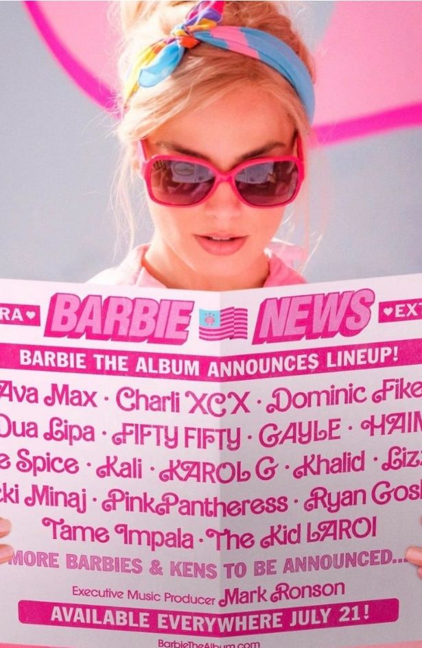 Objavljen je zvaničan soundtrack za film „Barbie“ i uključuje umetnike kao što su Nicki Minaj, Ice Spice, Charli XCX, Tame Impala i drugi