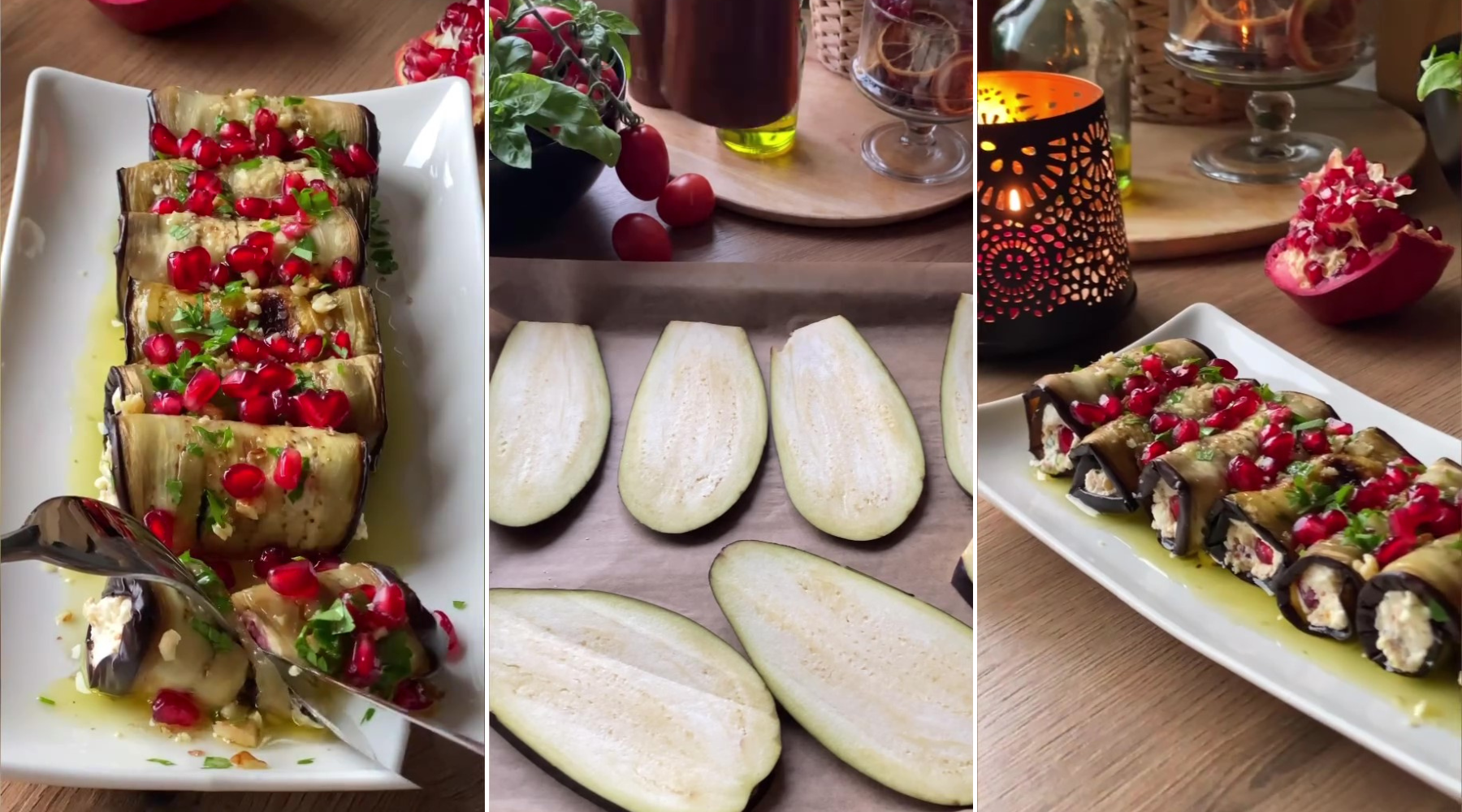 Recept za rolovani patlidžan punjen sirom, orasima i semenkama nara