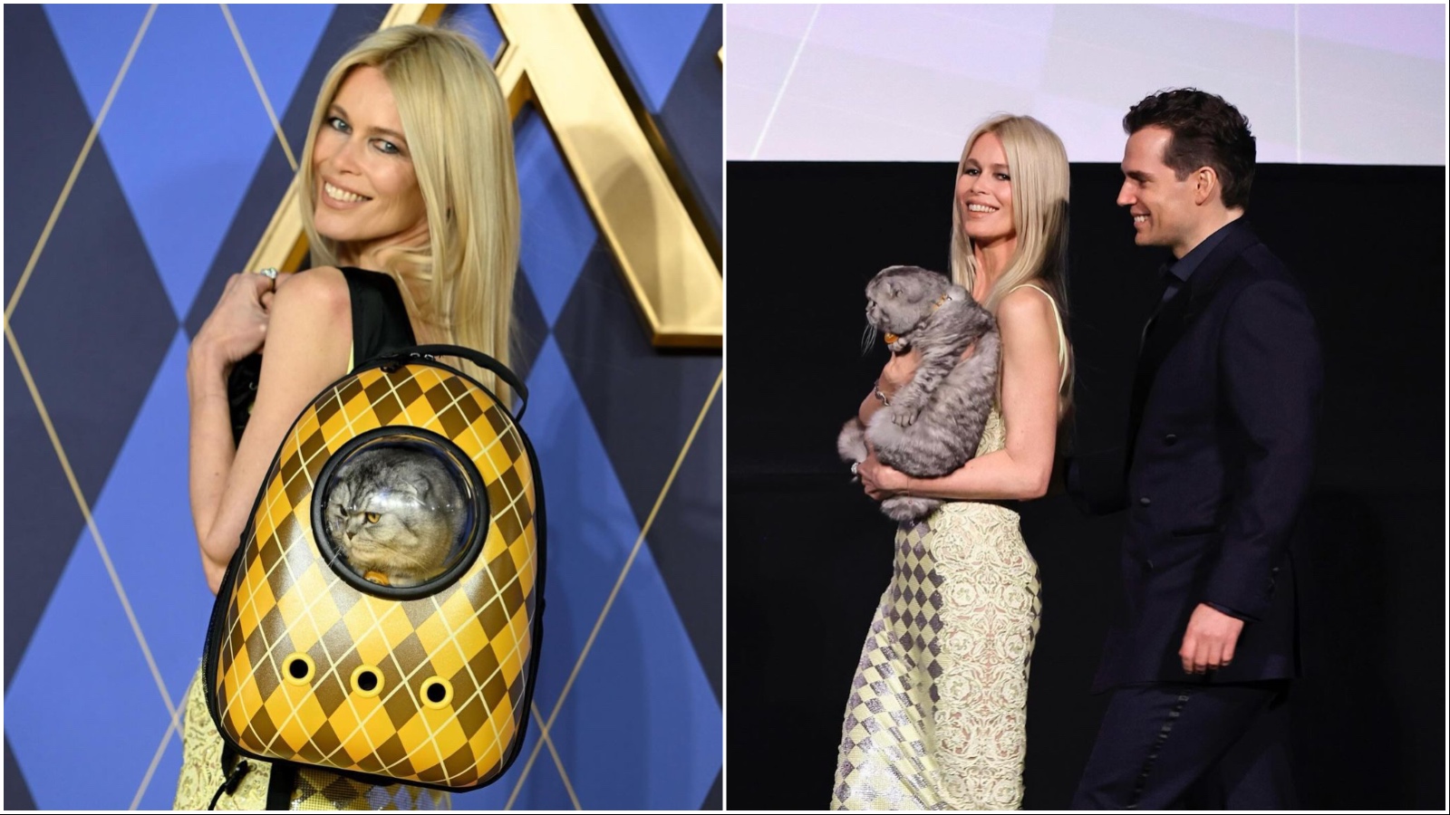 Claudia Schiffer i njena mačka Chip bile su zvezde crvenog tepiha na premijeri filma “Argylle”