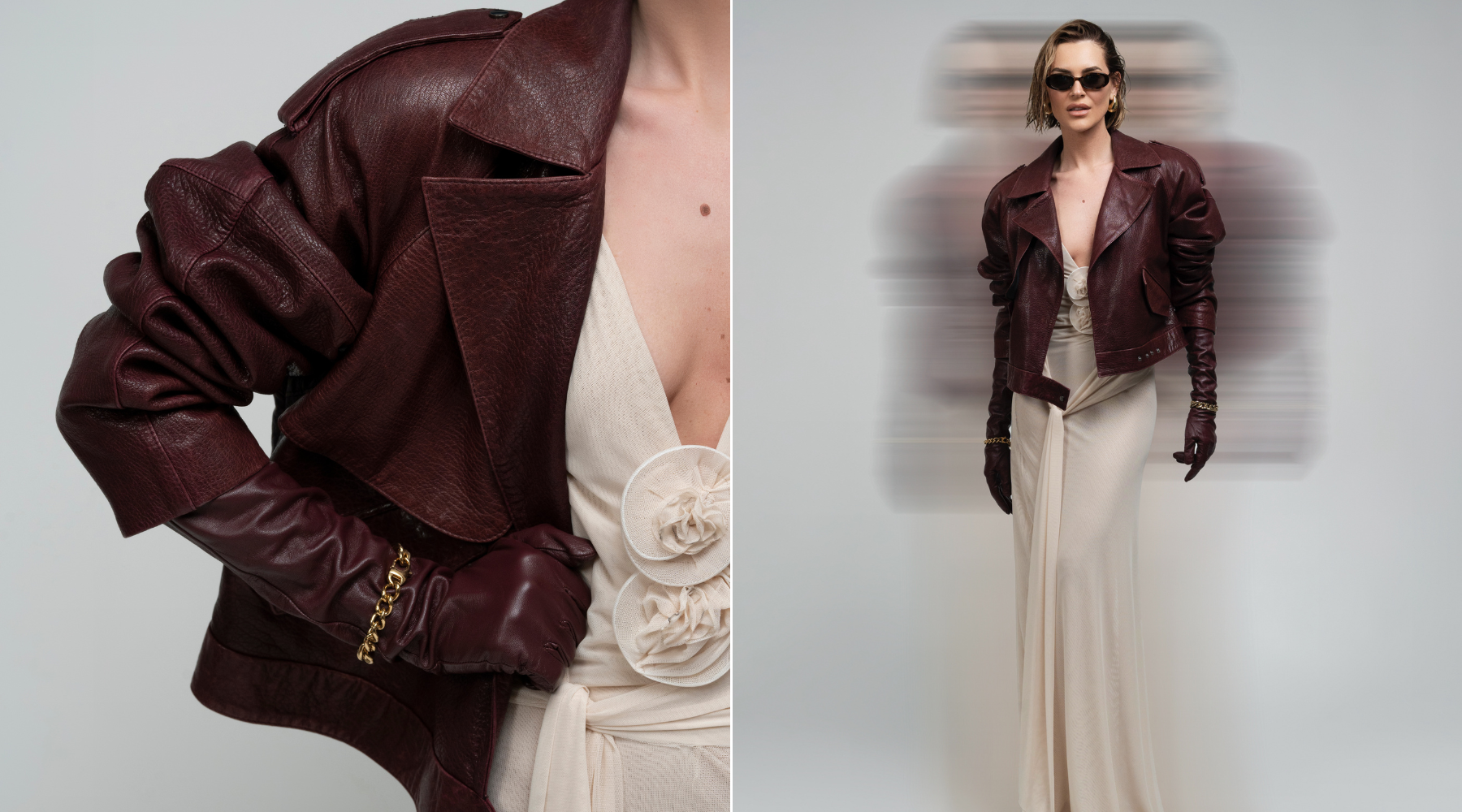Burgundy ANRE leather jacket je sve što nam treba ovog proleća
