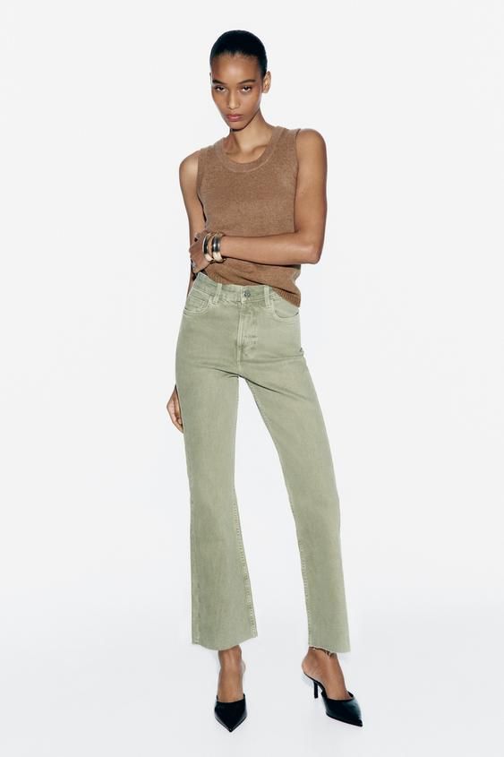 zara flared jeans 0