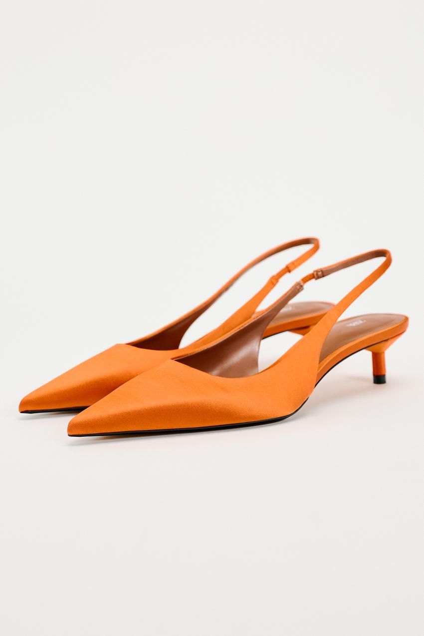 zara slingback satenske cipele