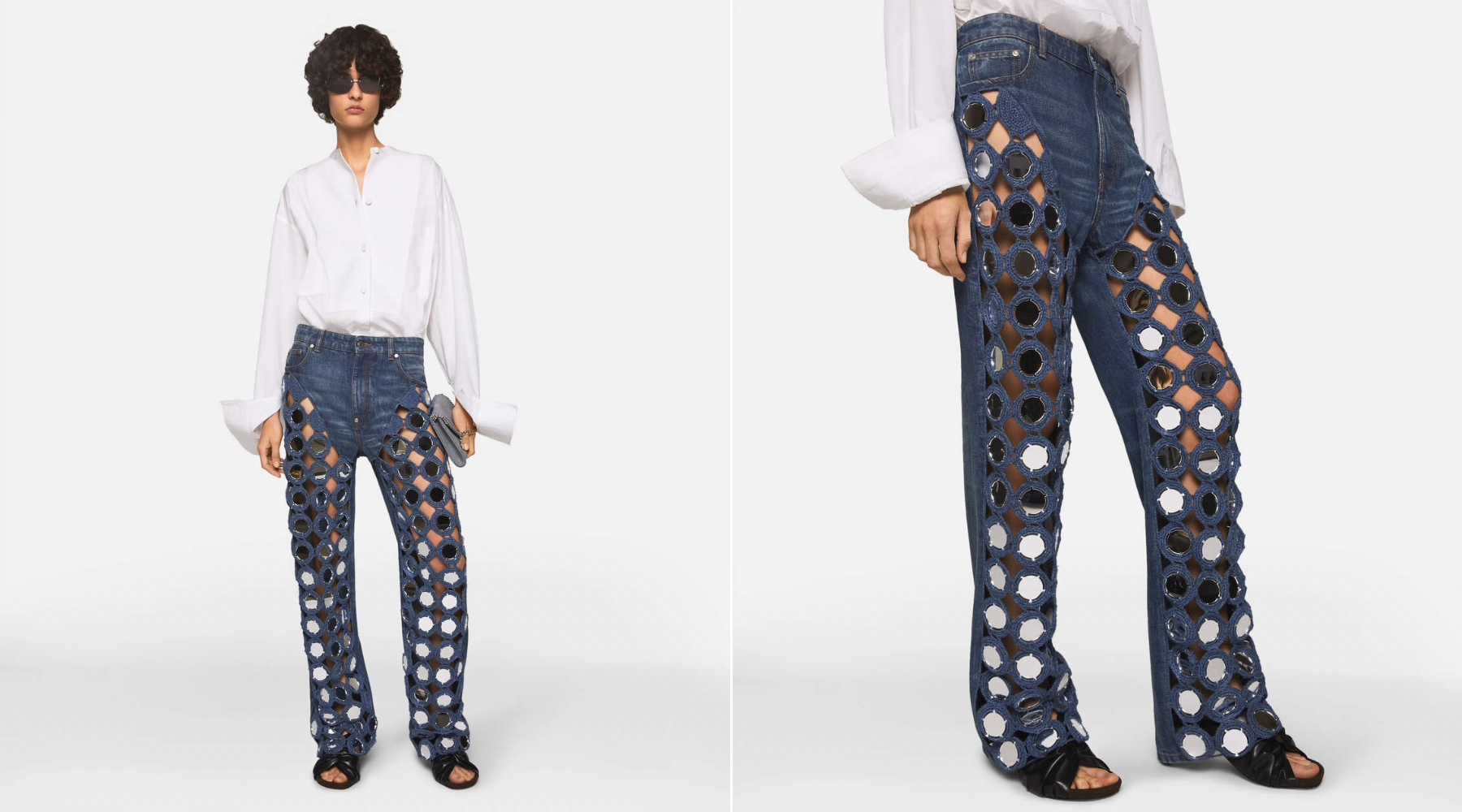 Wishlist: Stella McCartney Mirror-Embellished High-Rise Denim Jeans