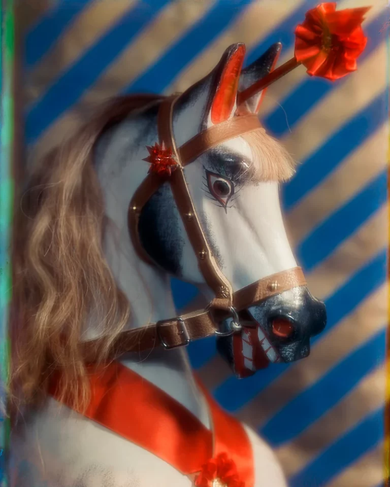 Rocking Horse 1938, cover for Eve’s Journal, September 1938 Tri-colour separation negative (modern print exhibited) National Portrait Gallery, London Purchased with support from the Portrait Fund, 2021 (x221998)