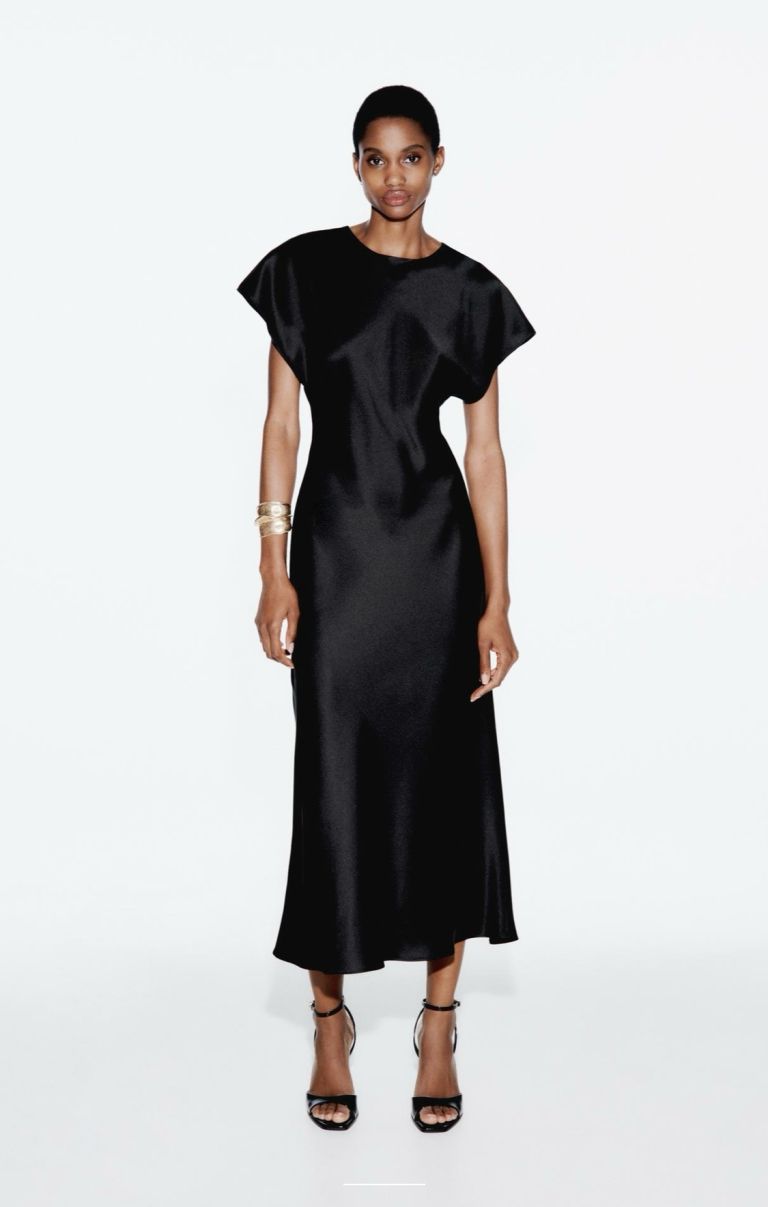 ZARA SATIN MIDI DRESS