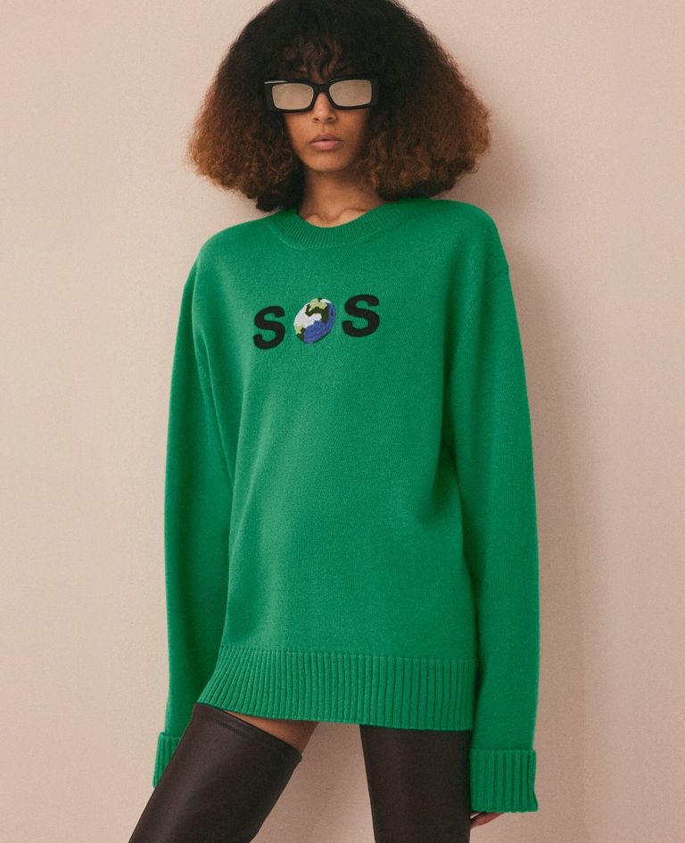 SOS Embroidered Knit Jumper