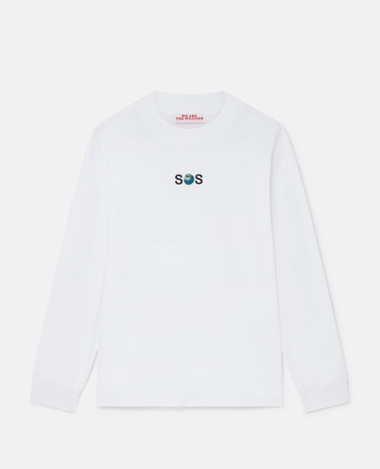 SOS Embroidered Long-Sleeve T-Shirt