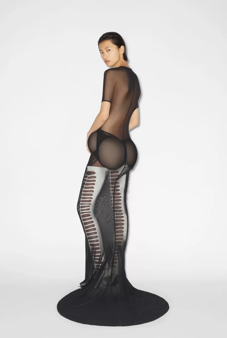 THE LONG BLACK PADDING DRESS