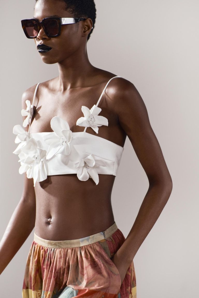 ZW COLLECTION FLORAL CROP TOP