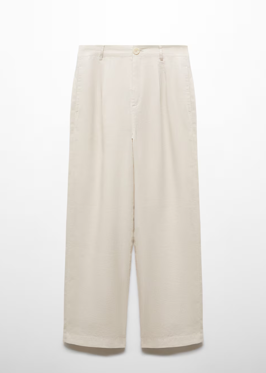 100% linen wideleg trousers