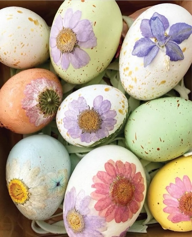 uskršnja jaja dekoracija presovano cveće
