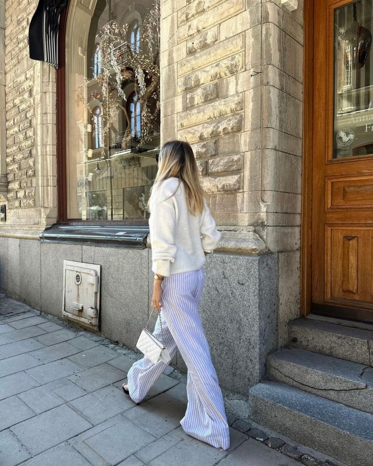 pamučne pantalone na pruge