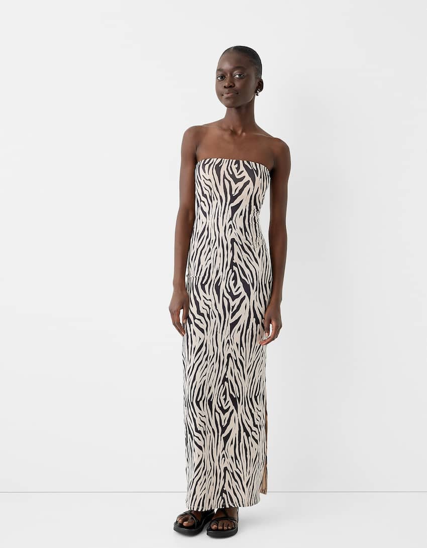 zebra print haljina bershka