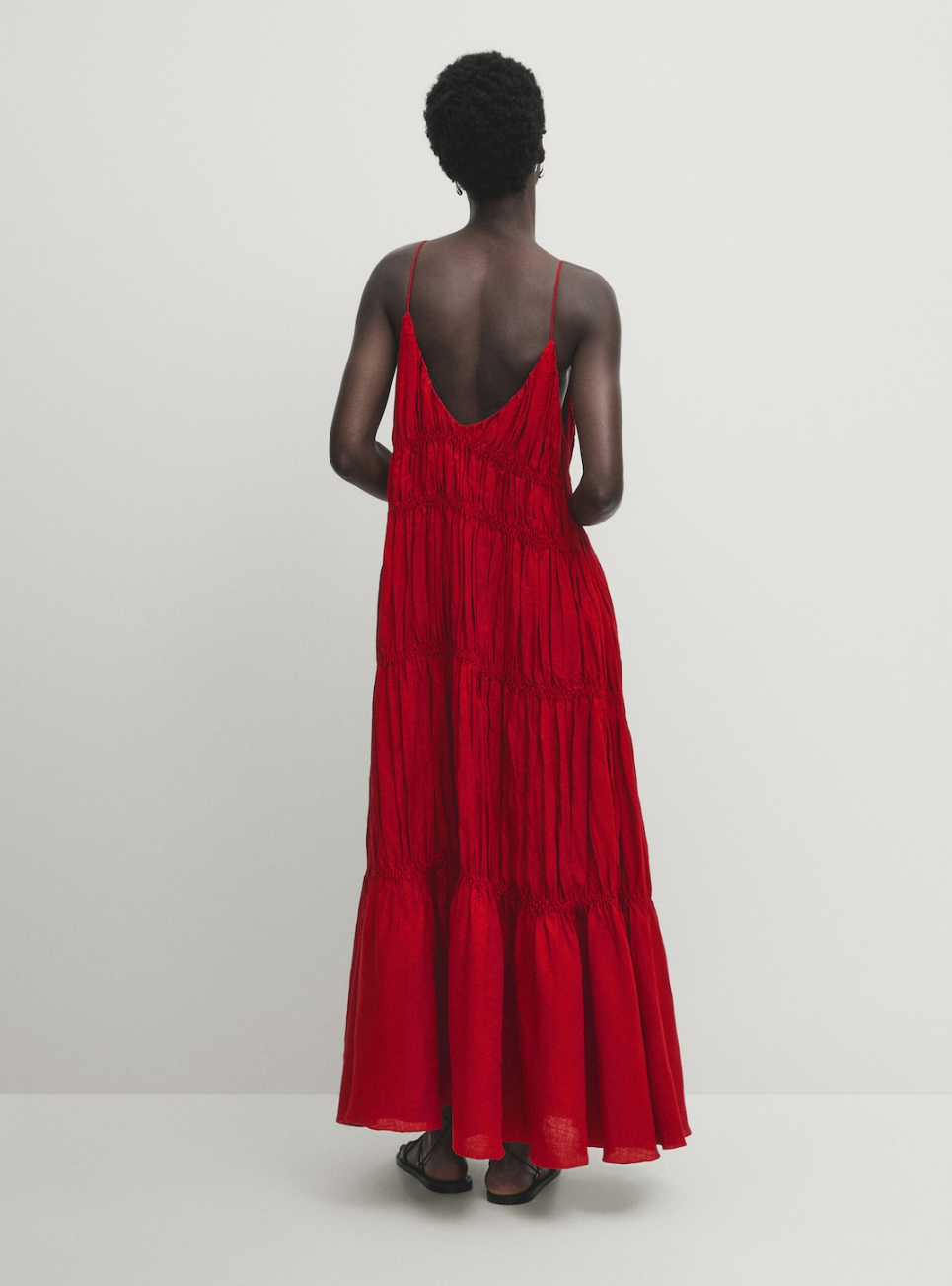 massimo dutti crvena maxi haljina