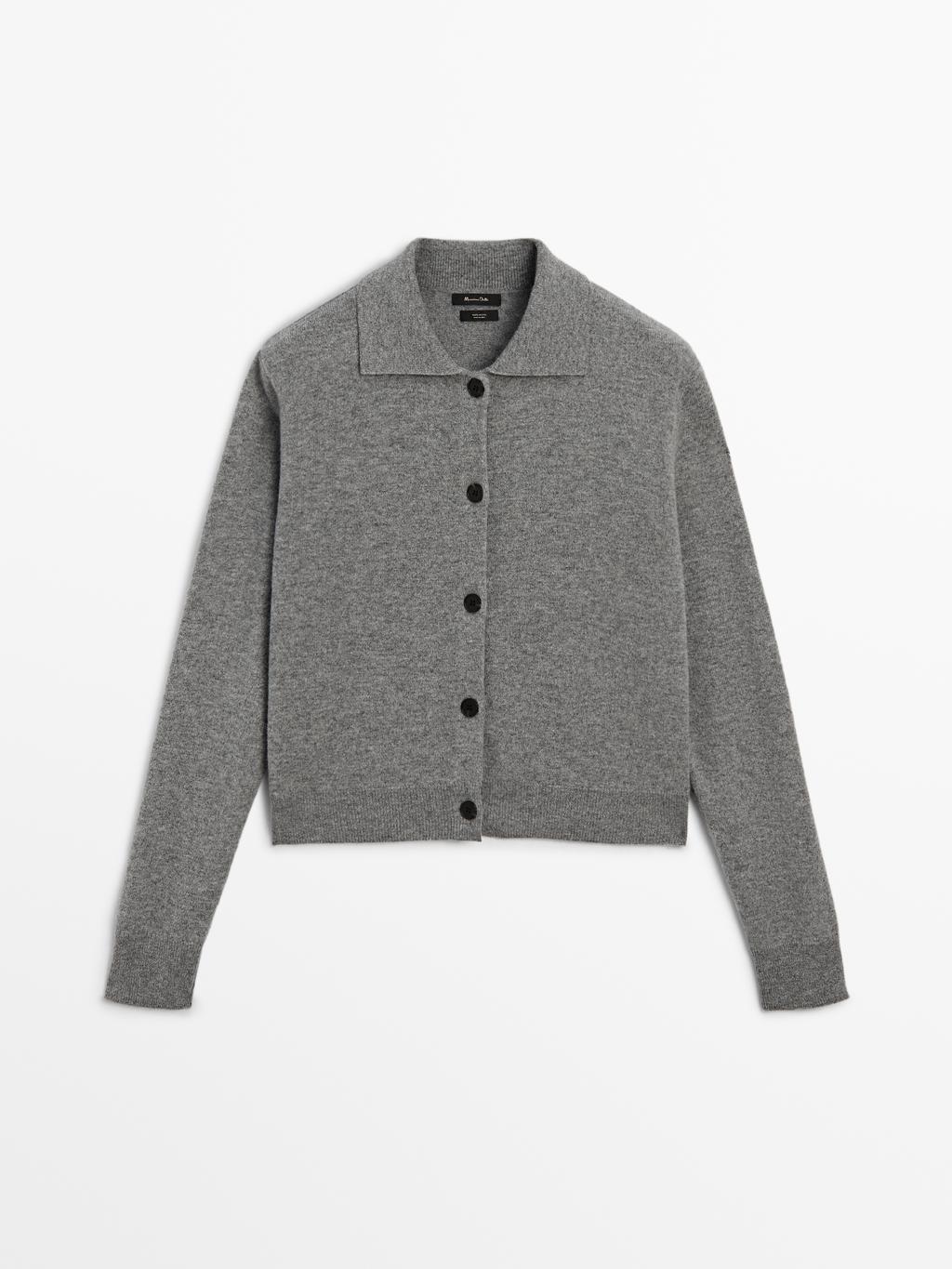 Kardigan sa polo kragnom Massimo Dutti