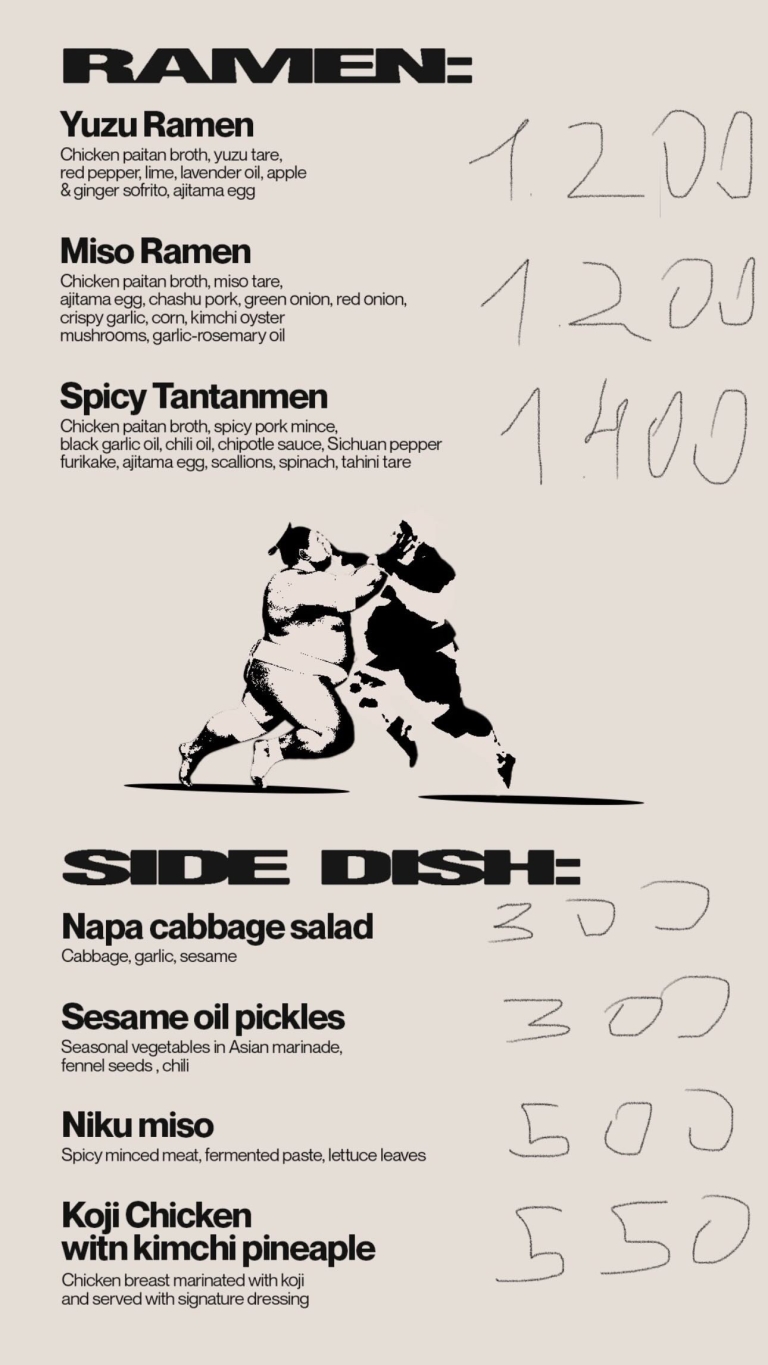 Punch Ramen Menu