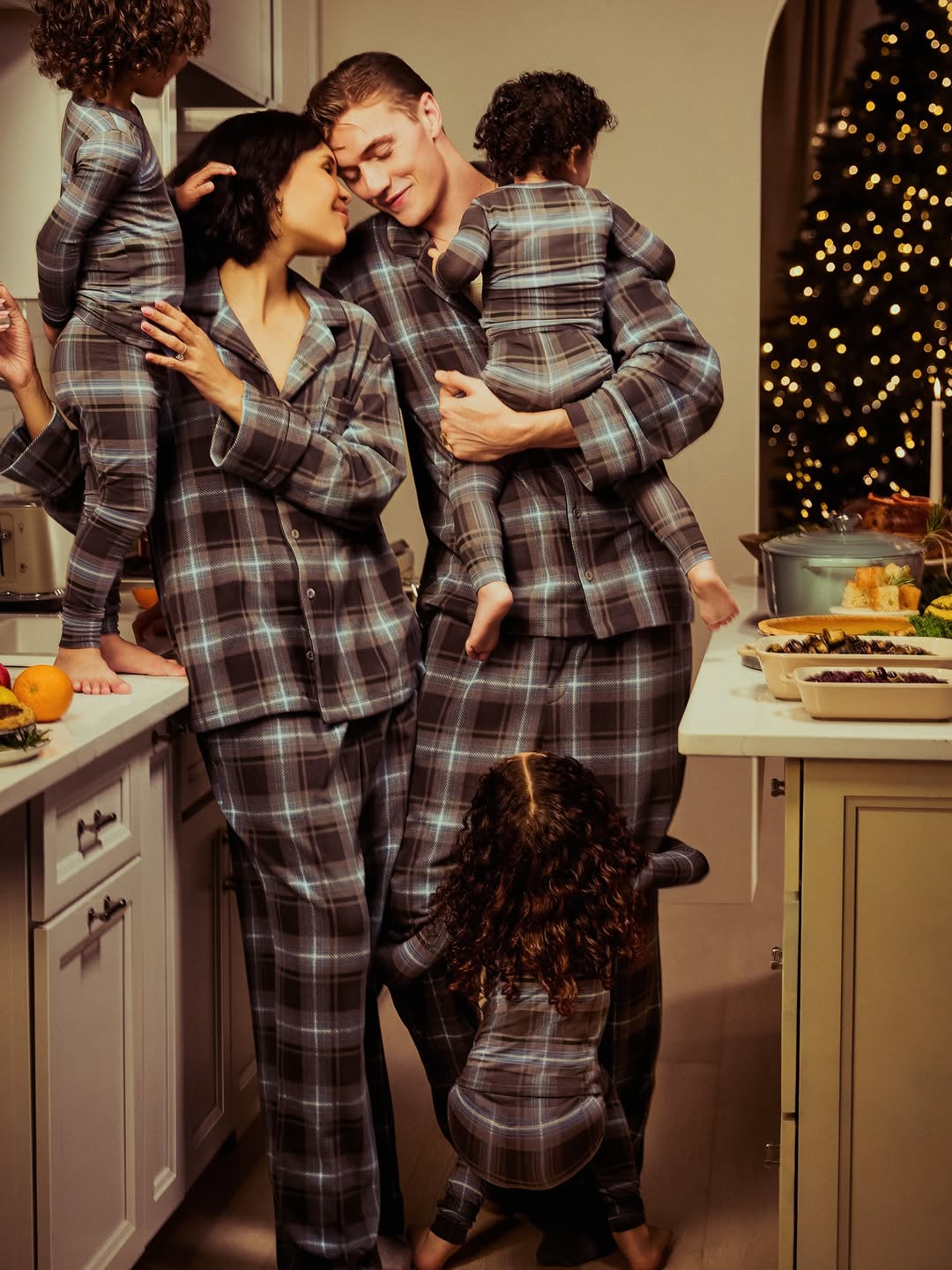 Nara, Lucky Blue Smith, and family for SKIMS Holiday.